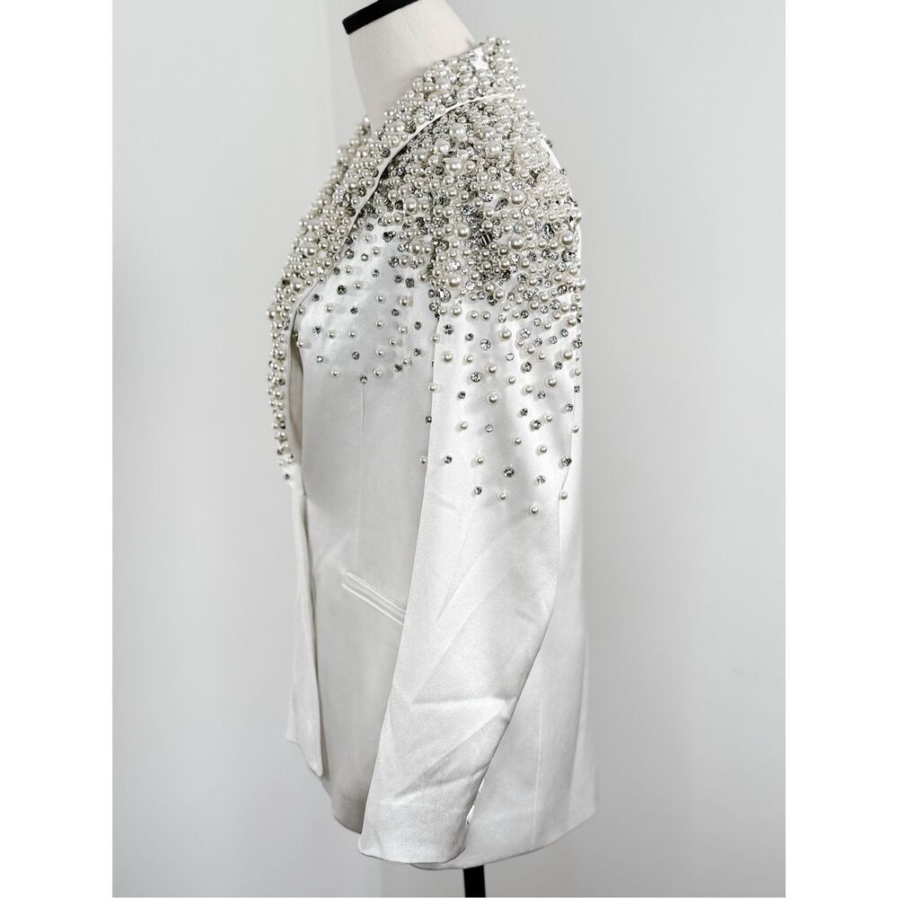 Alice + Olivia White Embellished Blazer - Picture 9 of 15